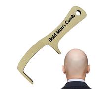 Bald Man Comb - Funny Wooden, Compact Hairless Combing Brush, Humorous Toothless Comb | Elegant Bald Man Joke Hairbrush for April Fools Birthday Husband Coworkers