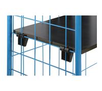 Balda eurokraft pro, de MDF, negra, con 4 ganchos