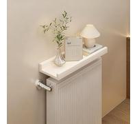 Balda Radiador de Flotantes Pared de Madera, Estante Cubre-Radiadors Modernos 30/60/90/120 cm Ancho, Cubierta Radiador a Prueba de Polvo/Humo para Salón Dormitorio Oficina(Blanco,60x15cm/24x6in)
