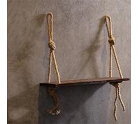 Baldas flotantes 1 Tiers Estante de Pared de Madera con estantes de Cuerda de cáñamo Colgante de Pared para Sala de Estar como Estante de Almacenamiento Estante de Pared Decoraciones de diseño