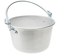 Baldassare Agnelli Family Cooking Alluminio Caldero con Mango arqueado, Metal, Plateado, 28 cm