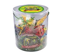 Balde Set de Juguetes - Insectos de Deluxebase. Set de juguetes con diseño de Bichos Escalofriantes para niños. Set de juguetes imaginativos que incluye 9 insectos, árboles, rocas y mucho más