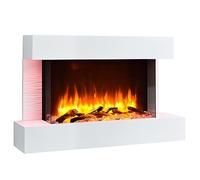 BALDERIA Aidan - Chimenea eléctrica de Pared Blanca con Calefactor bajo Consumo