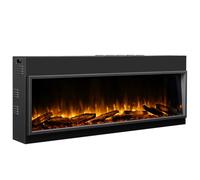 BALDERIA Amazona 56 - Chimenea eléctrica empotrable - Negro | Con calefacción, efecto de llama 3D realista, iluminación LED, mando a distancia programable, temporizador, termostato