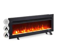 BALDERIA Chimenea eléctrica Agnes 36" | 3en1 de pie, de Pared o empotrada, LED Efecto Llama 3D, Regulable, con calefacción 1800W, Temporizador, termostato, Control de Arranque | Negro