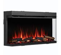 BALDERIA Chimenea Eléctrica Athena 36 - Empotrable con Llama 3D y Troncos, Calor Regulable Tipo Calefactor bajo Consumo con termostato, silencioso, para salón Moderno