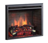 BALDERIA Chimenea eléctrica Calida 26" con calefacción, Efecto de Llama 3D, función de craqueo y Mando a Distancia, Color Negro