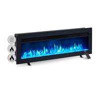 BALDERIA Chimenea Eléctrica de Pared Agnes 40″, Negro, Llama 3D 9 Colores | Programación Automática por Día y Hora, Uso Eficiente, Fácil Instalación en Pared