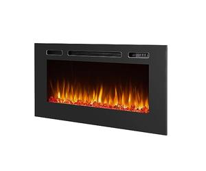 BALDERIA Chimenea eléctrica empotrable Fiamma 40" | Efecto de Llama 3D | Calefacción de 2000W | Iluminación Ambiental LED | Control Remoto, Temporizador, Control de Encendido y Termostato | Negro