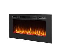 BALDERIA Chimenea eléctrica empotrable Fiamma 40", Negro, Control Remoto | Efecto de Llama 3D, Calefacción de 2000W, Iluminación Ambiental LED, Temporizador, Control de Encendido y Termostato