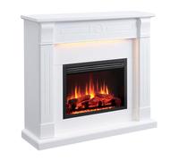 BALDERIA Hikaru - Chimenea eléctrica, calefacción 2000 W, Blanco | Efecto de Llama 3D, iluminación LED, crepitación, Control de Aplicaciones, WiFi, Control Remoto, Temporizador, termostato