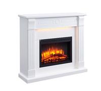 BALDERIA Hikaru Chimenea eléctrica con calefacción de hasta 2000 W, Efecto de Llama 3D, iluminación LED, crepitación, Control de Aplicaciones, WiFi, Control Remoto, Temporizador, termostato, Blanco