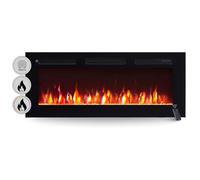BALDERIA Leif 40 - Chimenea eléctrica empotrable, de Pared o de pie con LED