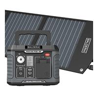 BALDERIA Power Set 300W | Generador solar | Estación de energía portátil 231Wh con panel solar plegable | 60W, Enchufe, 230V, USB