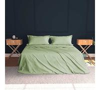 Baldiflex - Juego de cama individual 90 x 190/200 cm, sábana bajera con elástico, sábana encimera y funda de almohada, 100% algodón percal, verde