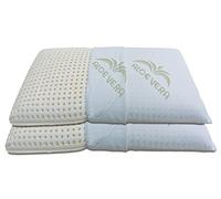 Baldiflex Pack de 2 Almohadas de Látex Perforada Modelo Jabón 70x40 Massage Ultra Transpirable Funda 100% Aloe Vera Extraíble y Lavable