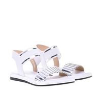 Baldinini Sandal Mirror Elastic White & Silver, Ballet Flat Mujer, Multicolor, 41 EU