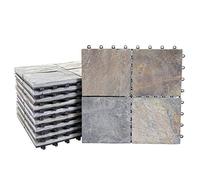 Baldosa de piedra HWC-E18, baldosa de suelo baldosa encajable balcón/terraza piedra natural, 11x de 30x30cm = 1m² - Granito multicolor