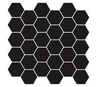 Baldosa Hexagonal 20 Piezas Negro 30 x 30 cm Poliuretano PET | Baldosas adhesivas, azulejos de pared cocina, credence baño, cortable, acabado brillante