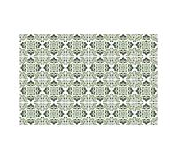 Baldosas Adhesivas Pared 20x20 cm Floral Verde Elegante Vinilo Adhesivo Pared Cocina Impermeable Panel Revestimiento Ducha Vinilos Baño Azulejos para Gabinete Chimenea 24 Piezas