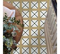 Baldosas Adhesivas Pared Geometría Verde Oscuro Azulejos Adhesivos para Baño Dormitorio Impermeables Resistentes al Calor Vinilo Cocina Azulejos Paneles Adhesivos Pared 30x30 cm/ 5 pcs