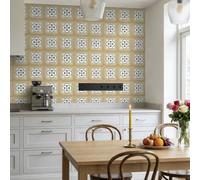Baldosas Adhesivas Pared Verde Negro Marruecos Azulejos Adhesivos para Baño Dormitorio Impermeables Resistentes al Calor Vinilo Cocina Azulejos Paneles Adhesivos Pared 30x30 cm/ 5 pcs