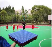 Baldosas de cancha de Baloncesto de 9,84 Pulgadas sobre césped, tapetes entrelazados modulares de Bricolaje for Exteriores, fáciles de Instalar (tamaño: 16 Piezas)(Rosso)