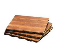 Baldosas de terraza para exteriores - 3 piezas de suelo de madera carbonizada | Azulejos de césped entrelazados de 12 x 12 pulgadas de gran tamaño para caminos y pasarelas, baldosas antideslizantes