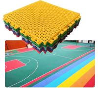 Baldosas for canchas de Baloncesto al Aire Libre, Resistentes a la Intemperie, con tapetes modulares entrelazados for Pisos de césped y Cemento.(Yellow)