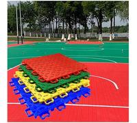 Baldosas modulares entrelazadas para exteriores, 25 x 25 cm, resistentes a la intemperie, para cancha de baloncesto y parque infantil, fácil de limpiar, 9 m² (144 piezas amarillas) para niños y