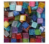 Baldosas para mosaicos 50 Uds Diy mezcla de colores brillo mosaico piedras vidrio azulejos guijarros Material artesanal rompecabezas for hacer mosaicos 9 * 9mm(Color 13)