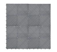 BALDOSAS Polipropileno c/canales de ventilación (120un) + BORDES | GRIS | Azulejo Interconectable | Cobertura 19.2 m2 | Antideslizante-Resistente al Clima | Piso Showroom Garage Taller