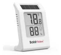 BaldrTherm Termómetro e higrómetro digital de 2,2 pulgadas con energía solar, medidor de temperatura y humedad interior, indicador de humedad, 1 unidad