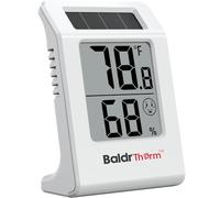 BaldrTherm Termómetro e higrómetro digital de 2,2 pulgadas con energía solar, medidor de temperatura y humedad interior, indicador de humedad, 1 unidad