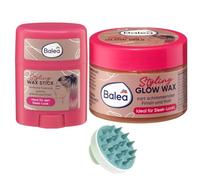 Balea - Juego de 2 barras de cera para el cabello, 25 g y cera para el cabello, 75 ml + cepillo de masaje para cuero cabelludo