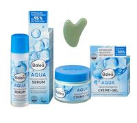 Balea Juego de 2 - Crema facial Gel Aqua, 50 ml + Suero Aqua Hidratante, 30 ml + Esponja de Silicona Bonus