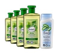 Balea Juego de 5 champús Sensitive, 300 ml, cabello dañado/dañado, cabello seco y tónico de abedul, 4 x 500 ml para cabellos escamosos y ligeramente grasos