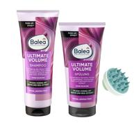 Balea Professional Champú Ultimate Volume, 250 ml + Acondicionador Ultimate Volume, 200 ml + Cepillo de masaje para cuero cabelludo