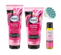 Balea PROFESSIONAL Set de 3: Acondicionador de color brillante, 200 ml + champú de color brillante, 250 ml + aceite para el cabello Elixir de color brillante, 20 ml + cepillo de masaje para cuero
