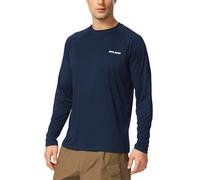 baleaf Camiseta de Manga Larga para Hombre, protección UV, protección Solar UPF 50+ 01-Azul Oscuro XL