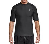 baleaf Camiseta UV para Hombre con protección Solar UPF 50+ de Manga Corta Rashguard para Hombre Negro - 3XL