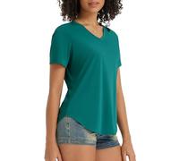 baleaf Camisetas de senderismo para mujer, manga corta, protección UV, para deportes, correr, entrenamiento, secado rápido, verde, M