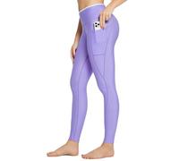 BALEAF Leggings de natación para mujer con forro para natación, surf, embarque, pantalones largos con bolsillos con cremallera, UPF 50+, Morado (, S