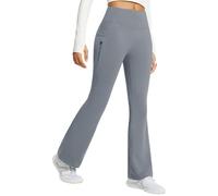 baleaf Leggings térmicos acampanados con forro polar para mujer, con bolsillos, pantalones de yoga resistentes al agua, cintura alta, corte de bota, XXL