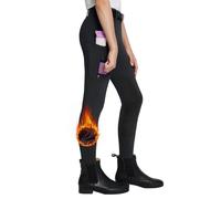 baleaf Pantalones de Montar para Chicas, Largos para Caballerizas Invierno Leggings Térmicos con 2 Bolsillos Negro S