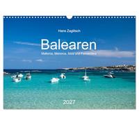 Balearen - Mallorca, Menorca, Ibiza und Formentera (Wandkalender 2027 DIN A3 quer), CALVENDO Monatskalender: Bezaubernder Archipel im Mittelmeer