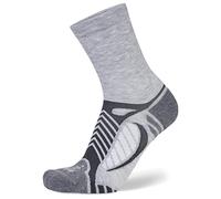 Balega Ultralight Crew Calcetines para Correr para Hombres y Mujeres (1 Par) - Ajuste Ergonómico, Absorbente de Humedad, Transpirable, Punta Sin Costuras, Gris/Blanco, Talla S (EU 36-39.5)