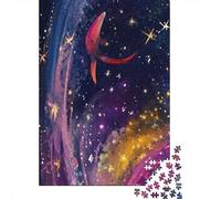 Balena cósmica Estrellada 1000 Piezas Cartón Grueso Rompecabezas Clásicos Pareja Socios Entrenamiento Cerebral Decoración De Paredes Idea De Regalo 70x50cm/1000pcs