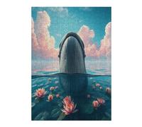 Balena Derecha Puzzle 300 Piezas Colorido Cartón Paisaje Edificio Rompecabezas Familiar para Toda La Familia Juguete Educativo 3D Maquetas Construir 300 PCS