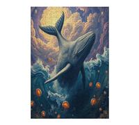 Balena Derecha Puzzle 300 Piezas Hogar Decoración Elegante Paisaje Edificio Rompecabezas para Hombres Y Mujeres 3D DIY Creativo Aliviar Estrés Desafío Intelectual 300 PCS
